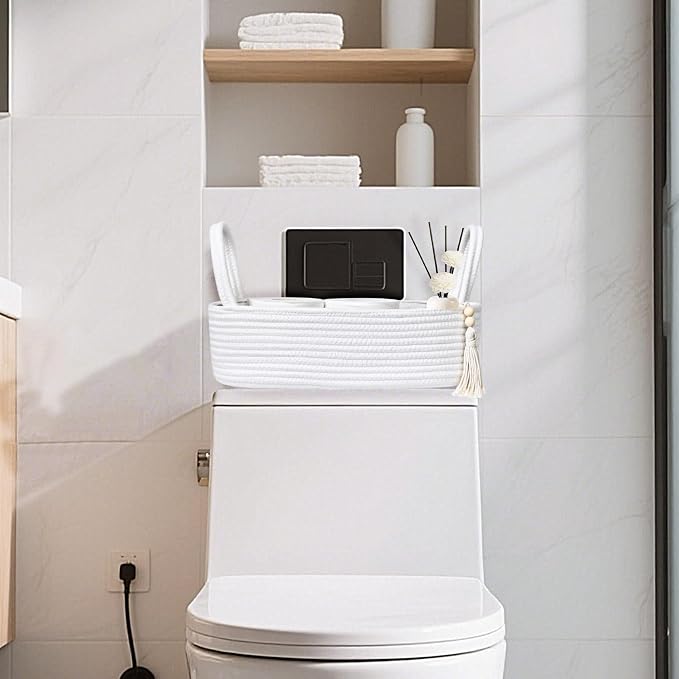 ABenkle Small Storage Basket, Jute Rope Woven Toilet Paper Tray Organizer - Image 4