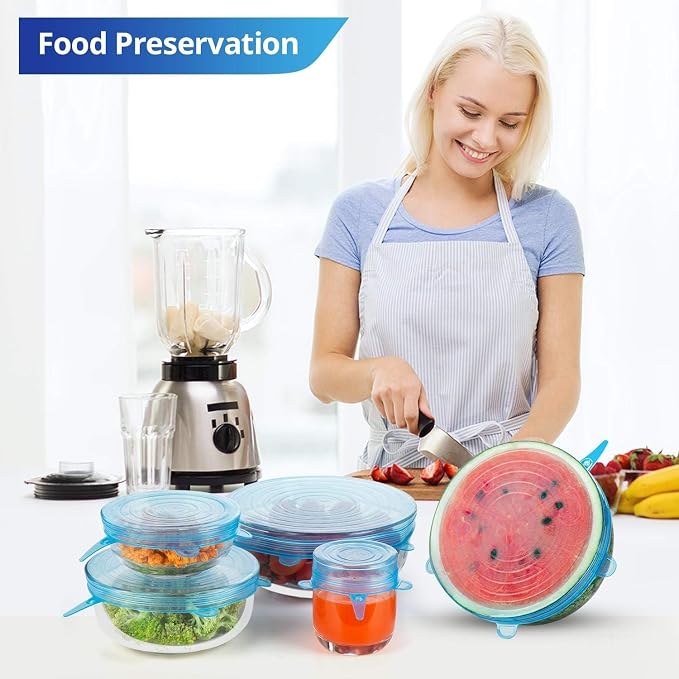 Silicone Stretch Lids, Zero Waste Reusable Silicon Container Lid Covers - Image 5