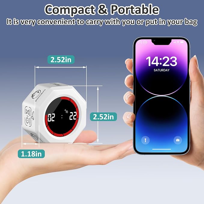 Rechargeable Pomodoro Timer, Magnetic Kitchen Timer - Image 5