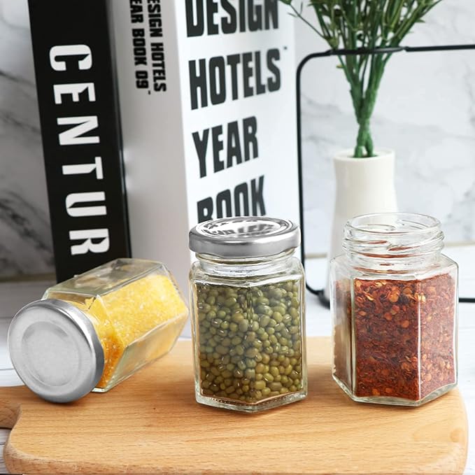 Accguan Hexagon Glass Jars, Mason Jars - Image 7