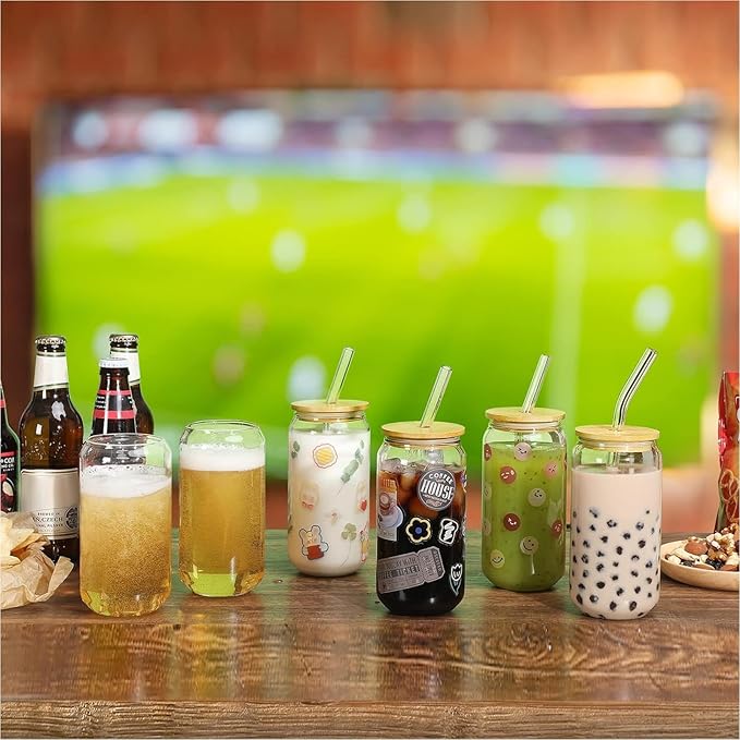 NETANY 20 Pack Glass Cups with Lids and Straws 16 oz, Personalized Customizable - Image 4