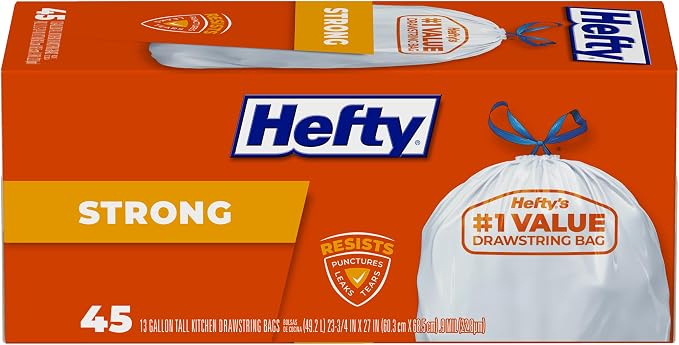 Hefty Strong Tall Kitchen Trash Bags, 13 Gallon by Hefty