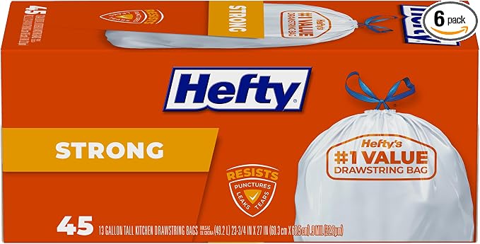 Hefty Strong Tall Kitchen Trash Bags, 13 Gallon by Hefty
