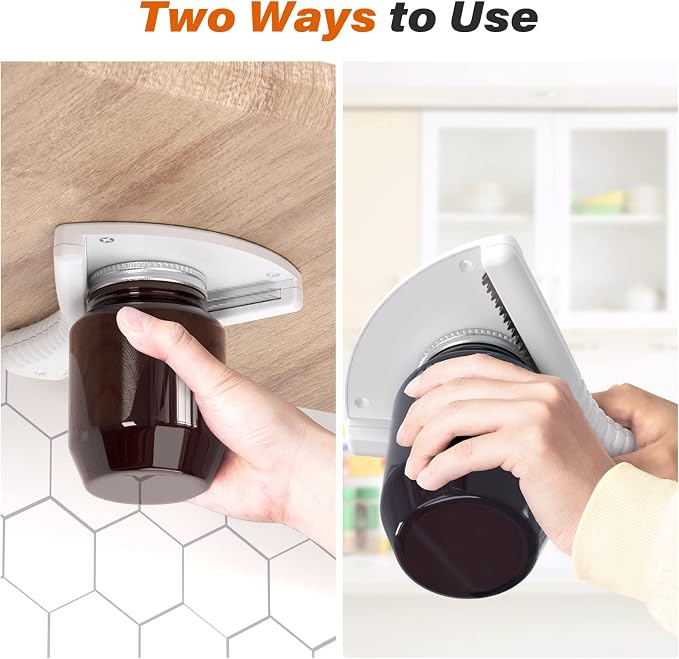 Jar Opener for Weak Hands, Dual Usage | Easy Grip Jar Opener & Under Cabinet - Image 3
