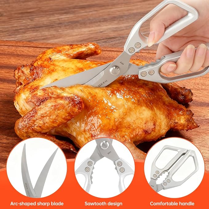 Kitchen Scissors Set Stainless Steel Kitchen Shear Heavy Duty Sharp Poultry - Image 7