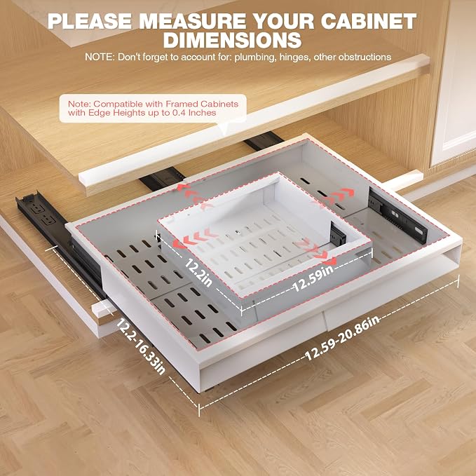 Seinloes 2 Pack Pull Out Cabinet Organizer - Image 5