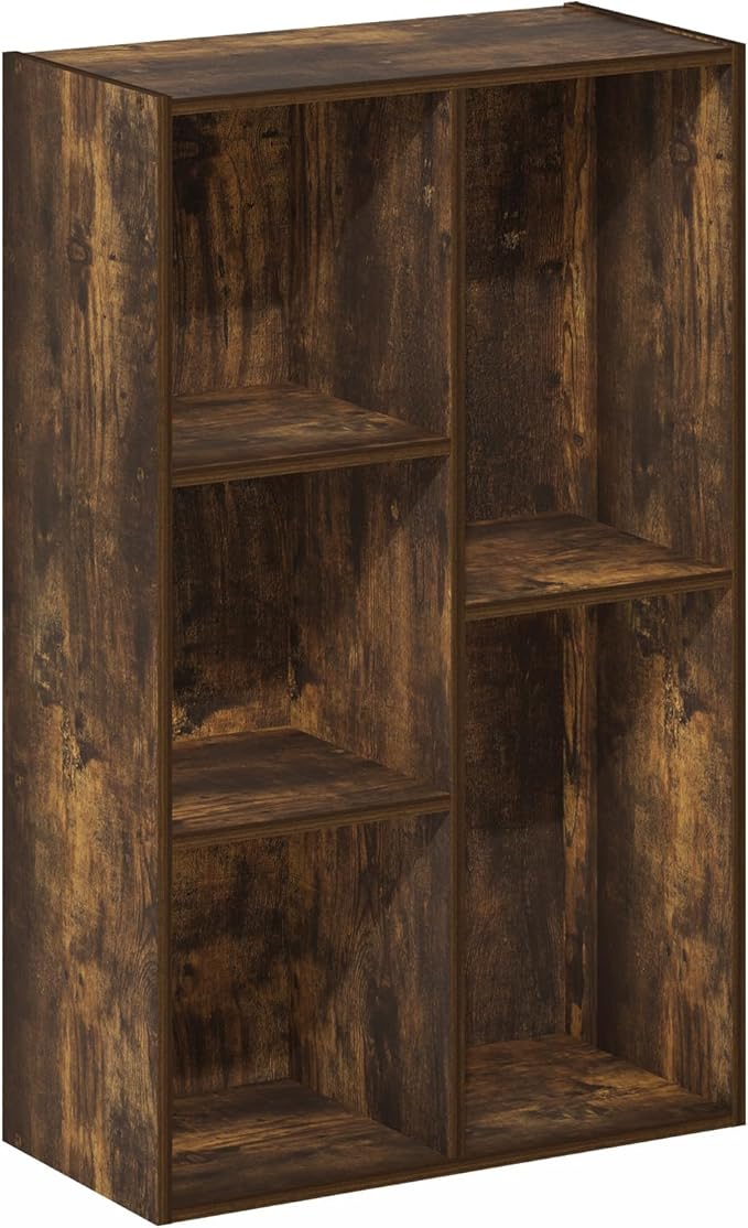Furinno LUDER Book Shelf, 5-Cube Bookshelf, Reversible Bookcase, 9.4 x 19.5 x - Image 6