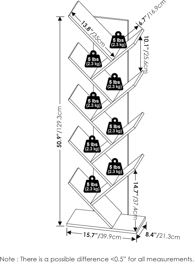 Furinno TREE Book Shelf, 9-Tier Bookshelf, Tree Bookcase - Image 3