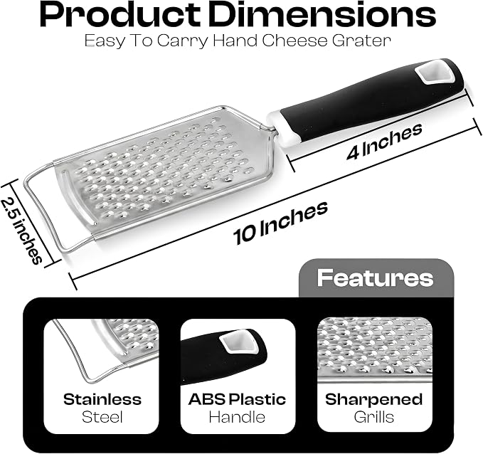 Handheld Cheese Grater & Cheese Shredder – Stainless Steel, Rust-Proof - Image 2