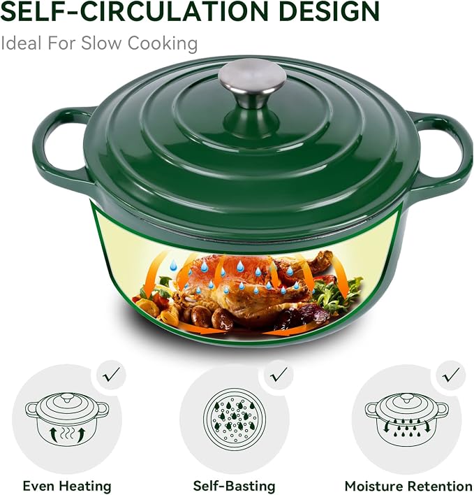 Miereirl 6 Quart Enameled Dutch Oven Pot - Image 4