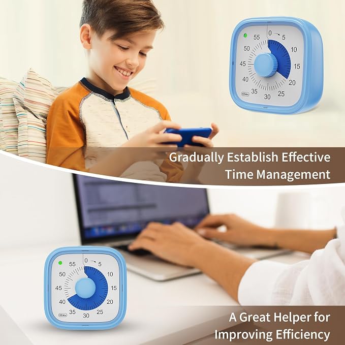 Visual Timer, Pomodoro Timers for Kids Adults, 60-Minute Countdown Desk Timer - Image 5