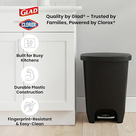 Glad 13 Gallon Trash Can, 2 Pack | Plastic Kitchen Waste Bin - Image 6