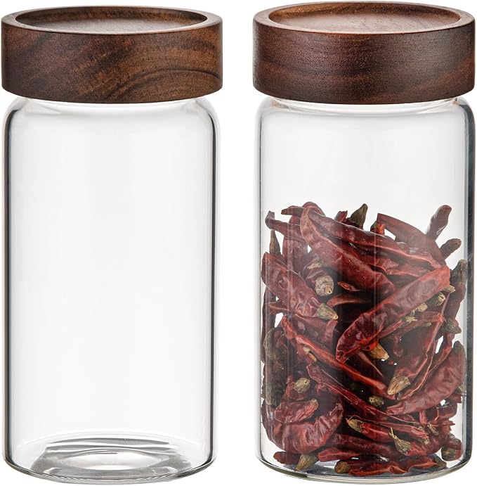18 OZ Glass Coffee Jars with Top Screw Lid Ground Sugar Spice Herb Container - Image 6
