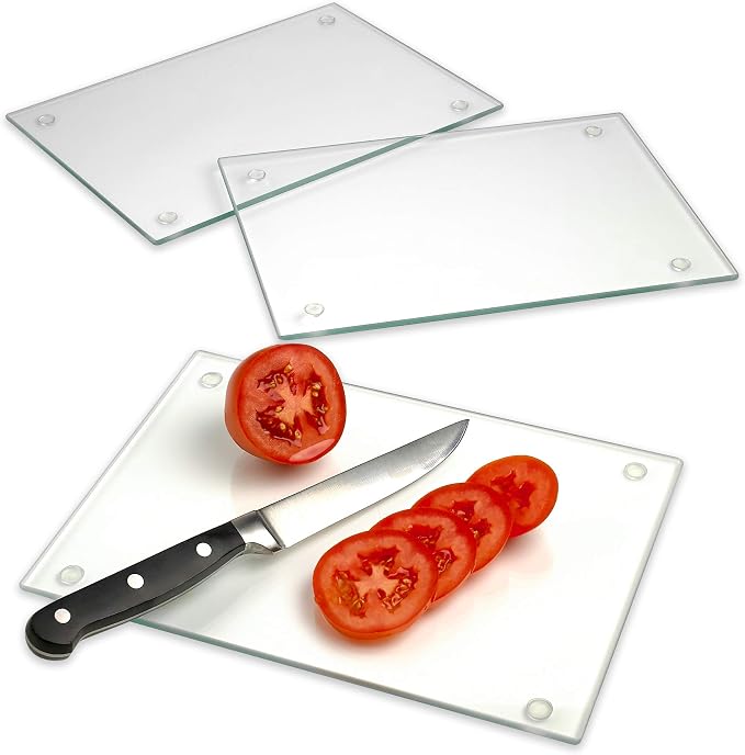 Tempered Glass Cutting Board Long Lasting Clear Glass Scratch, Shatter Resistant - Image 2