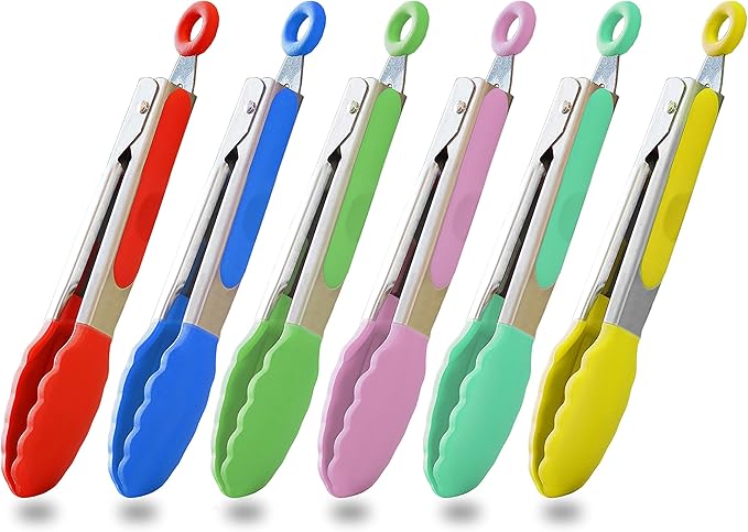 HINMAY Small Tongs Set 7-Inch Mini Tongs by HINMAY