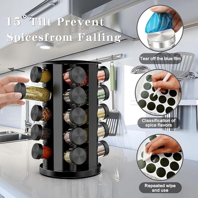 Handisen Rotating Spice Rack Organizer - Image 4