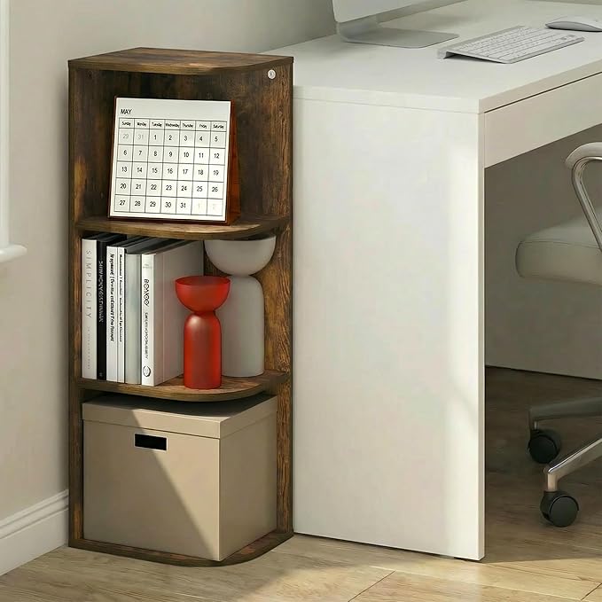 Furinno PASIR Book Shelf, 3-Tier Corner Bookshelf - Image 2