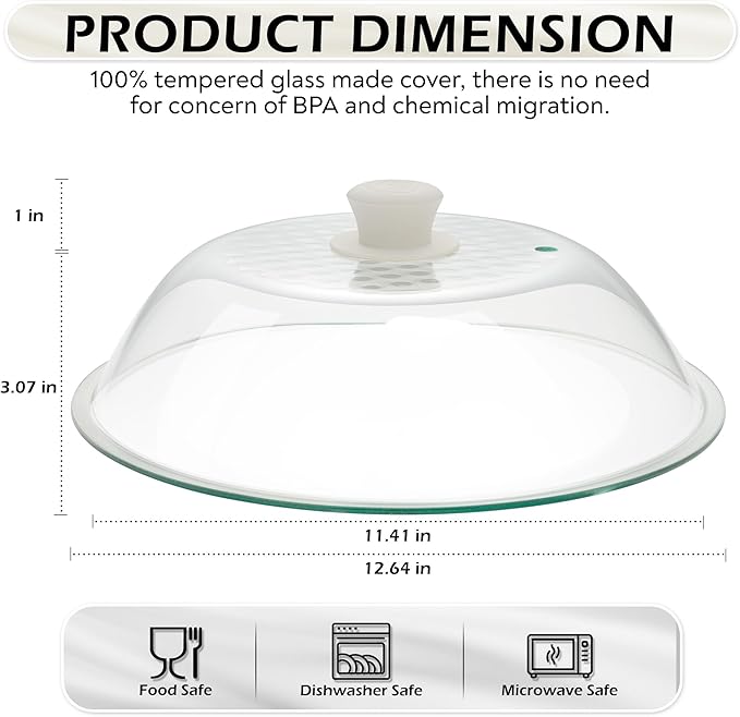 OEC Lighter Weight Tempered Glass Microwave Splatter Cover - Image 2