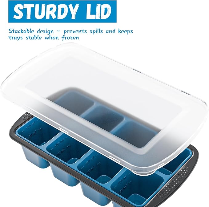 GORCI Ice Cube Tray For Freezer, 16 Large 1/2 Cub Cubes, Silicone Ice Trays For - Image 4
