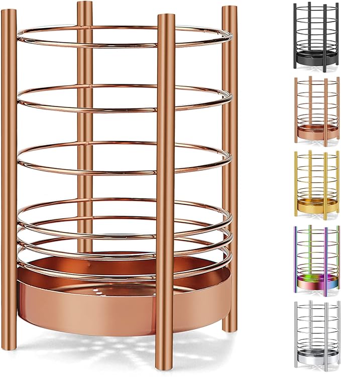 Copper Kitchen Utensil Holder for Kitchen Counter, Stainless Steel Utensil by HOMQUEN