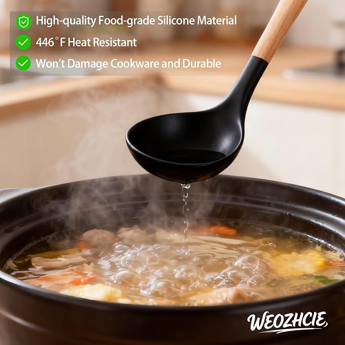 Silicone Cooking Utensil Set, Nonstick 446°F Heat-Resistant Cookware Kitchen - Image 4