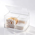 Clear Acrylic Cotton Swab Ball Holder Qtip Organizer by Dealpoli