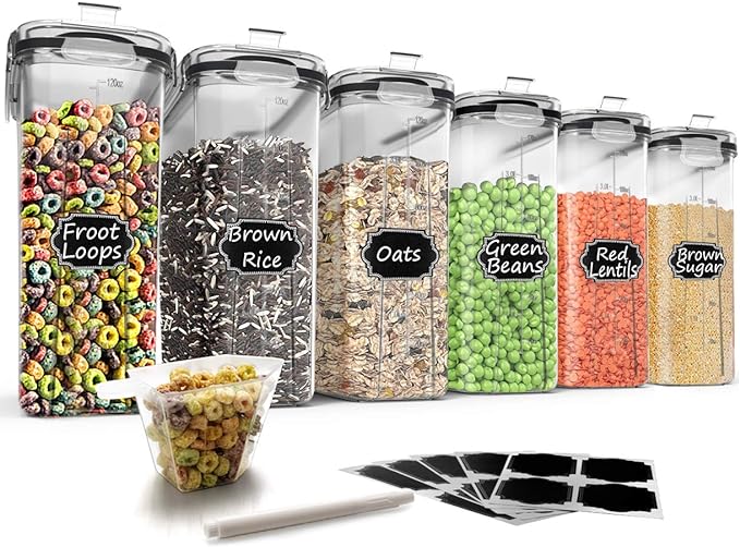 Wildone Cereal Storage Containers Set, Large BPA Free Plastic Airtight Food by Wildone