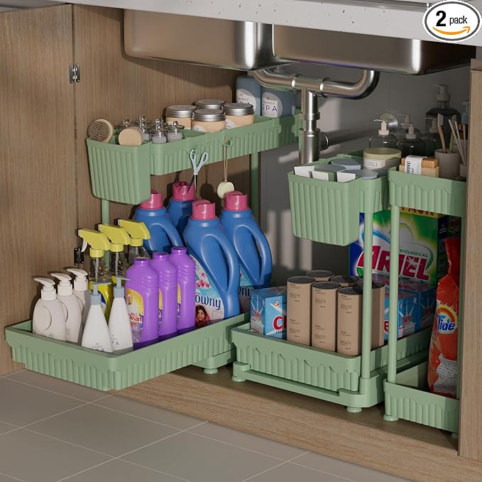 Sevenblue 3 Pack Multi-Purpose Under Sink Organizers and Storage, 2026 L-Shaped by Sevenblue
