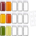 LANDNEOO 15 Pack 2 oz Glass Shot Bottles w/White Lids & 15 Labels by MakeLifeBetterEasier