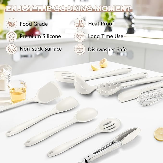 TeamFar Kitchen Cooking Utensils, 446°F Heat Resistant Kitchen Gadgets Tools - Image 7