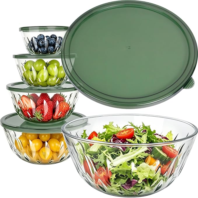Luvan 5-Pack Glass Mixing Bowls by Luvan