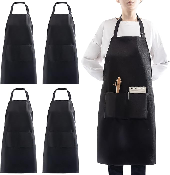 4 Pack Adjustable Apron, Machine Washable Apron Perfact by loteaf