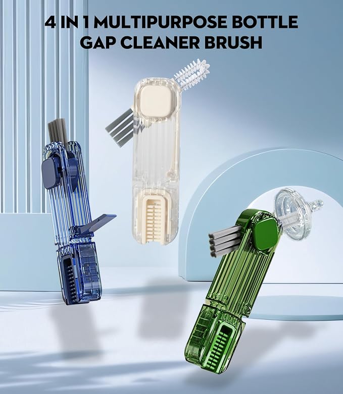 VIDONIO 4 in 1 Cup Lid Gap Cleaning Brush, Mutipurpose Tiny Silicone Cup Holder - Image 7