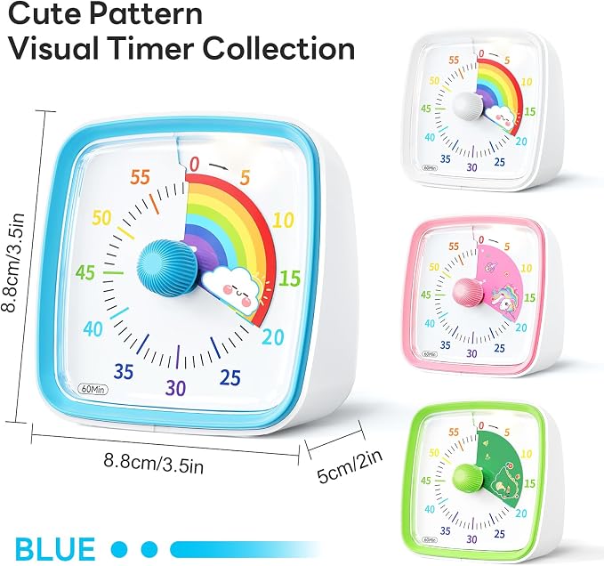 Yunbaoit Visual Timer with Night Light, 60-Minute Rainbow Countdown Timer - Image 6