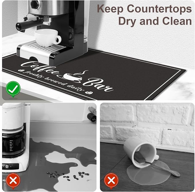 CooRug Absorbent Coffee Mat, Fashion Dish Drying Mat - Image 4