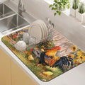Kitchen Countertop Dish Drying Mat, Super Absorbent Coffee Bar Mat by Kuyig+Home