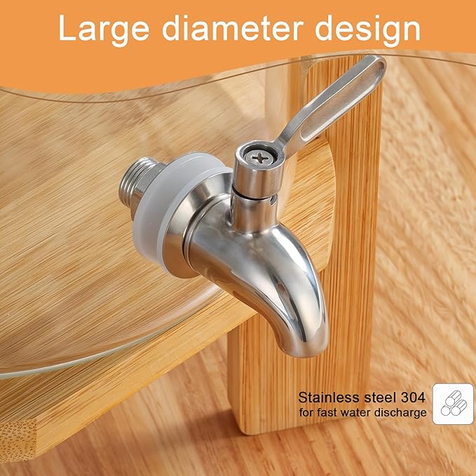 Beverage Dispenser, 2.1 Gallon Glass Drink Dispenser - Image 7