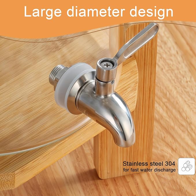 Beverage Dispenser, 4.1 Gallon Glass Drink Dispenser - Image 7