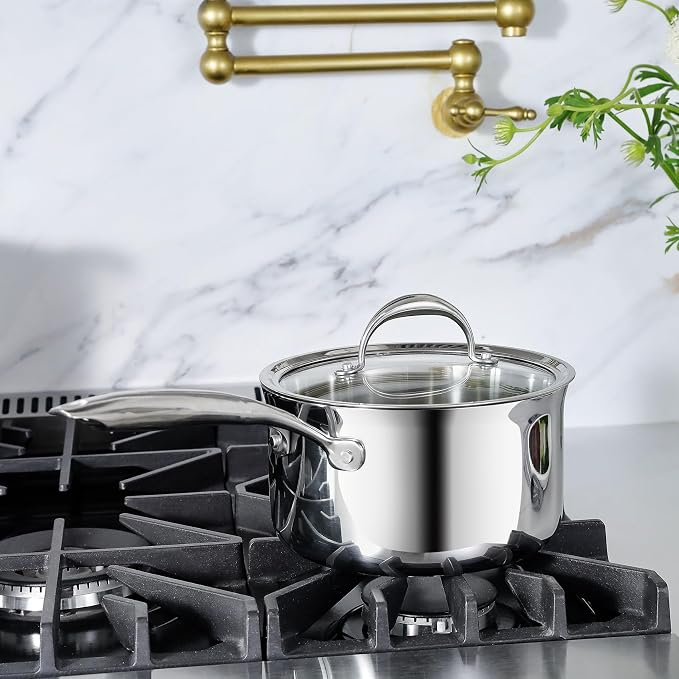 KEAWELL K3 Premium 3-Quart Tri-Ply Stainless Steel Saucepan - Image 6