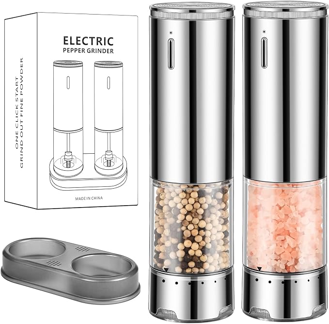 Rechargeable Salt & Pepper Grinder Set by JASUNMI