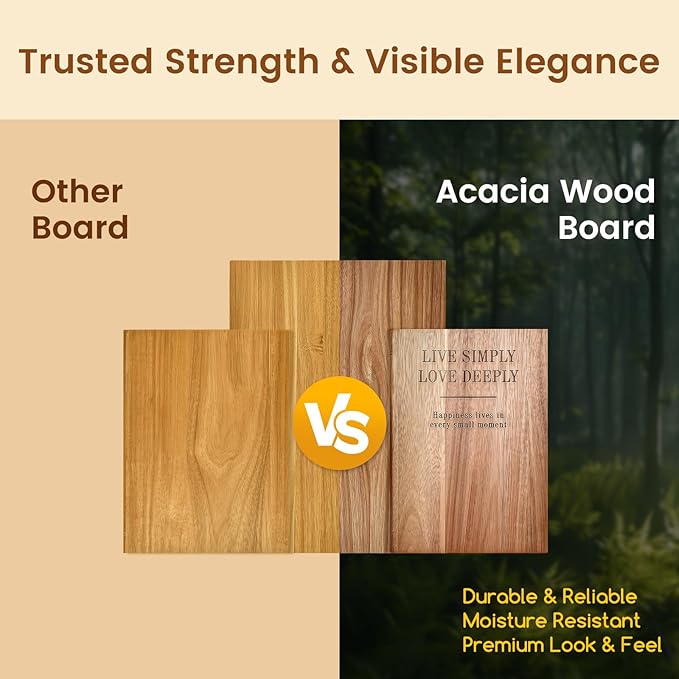 Book cutting board Set of 3, Acacia Wood Chopping Board - Image 5