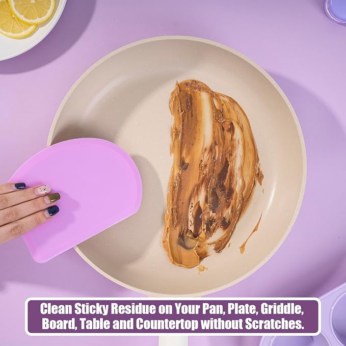 Sapid Silicone Bowl Scraper Flexible Curved Edge, Food Grade Bench Dough Scraper - Image 6