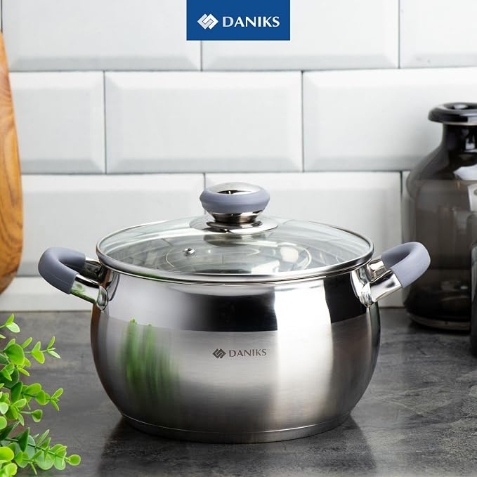Daniks Modern 4 Quart Stainless Steel Stock Pot - Image 8