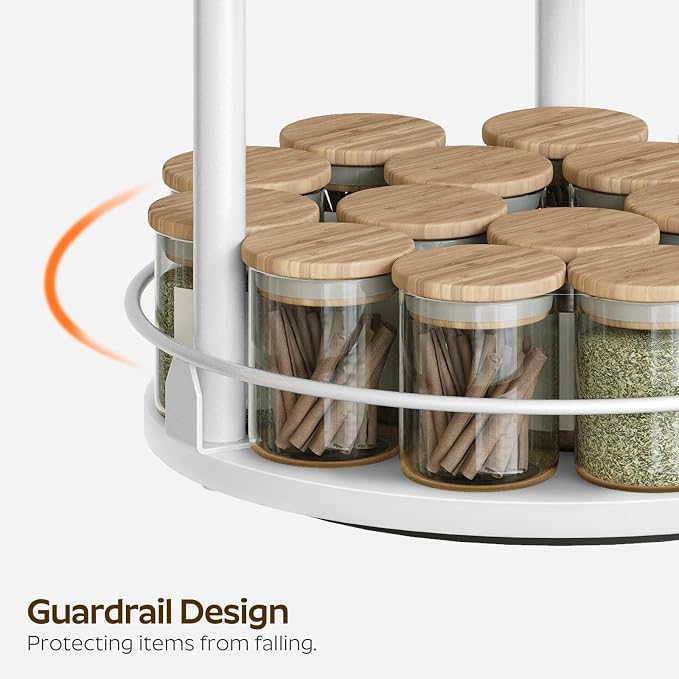 YATINEY Spice Rack, 3-Tier Turntable Organizer - Image 4