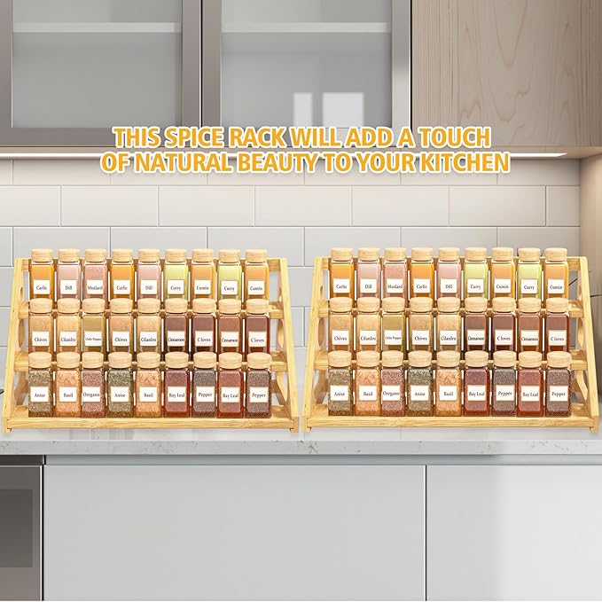 Spice Rack - Bamboo Wood Spice Rack Organization - Image 6