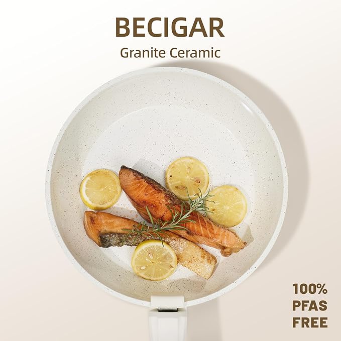 BECIGAR 23PCS Ceramic Pots and Pans Set, Removable Handle Pots and Pans Set - Image 6