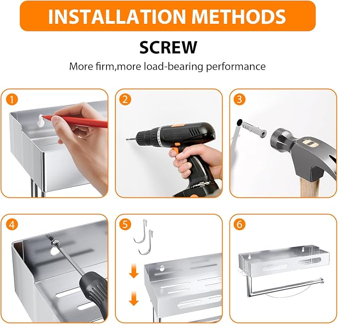 Paper Towel Holder Wall Mount for Bathroom, Paper Towel Holder - Image 7