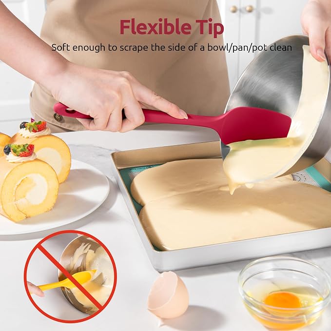 U-Taste Silicone Spoon Spatula Set, 600ºF High Heat Resistant Food Grade - Image 4