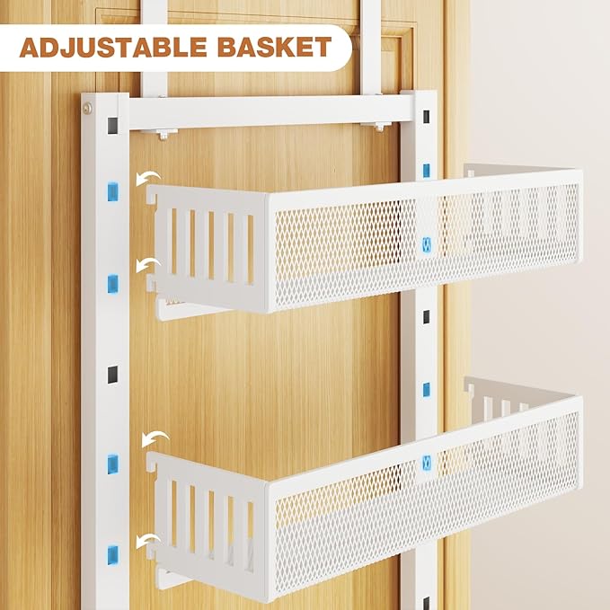 Pantry Door Organizers and Storage, 6-Tier Large Metal Heavy-Duty Frame Over - Image 8