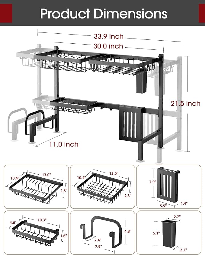 Sakugi Over The Sink Dish Drying Rack - Image 4